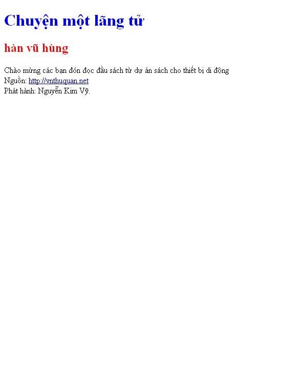 Bìa truyện Chuyện một lãng tử