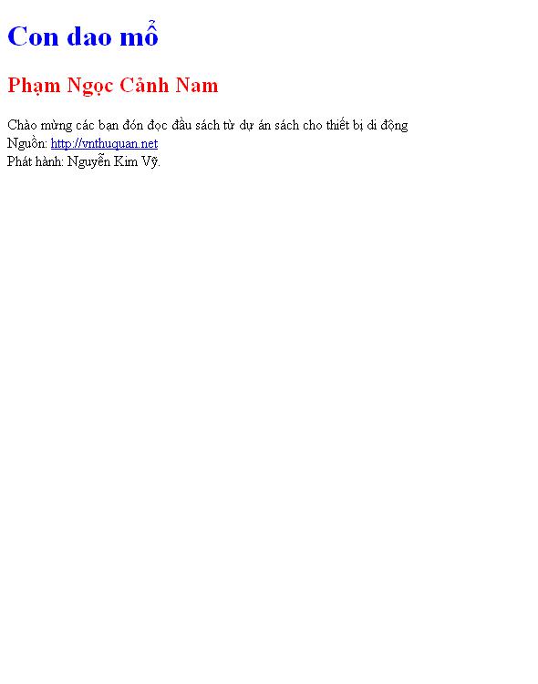 Bìa truyện Con dao mổ