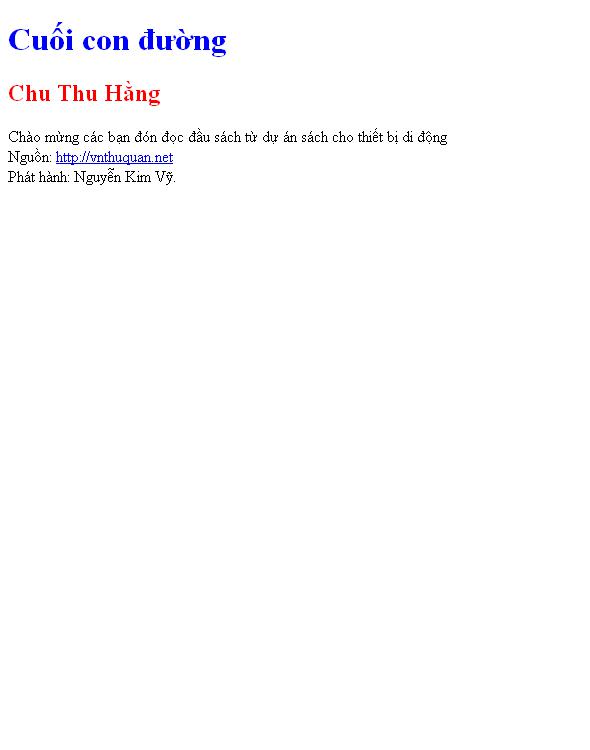 Bìa truyện Cuối con đường
