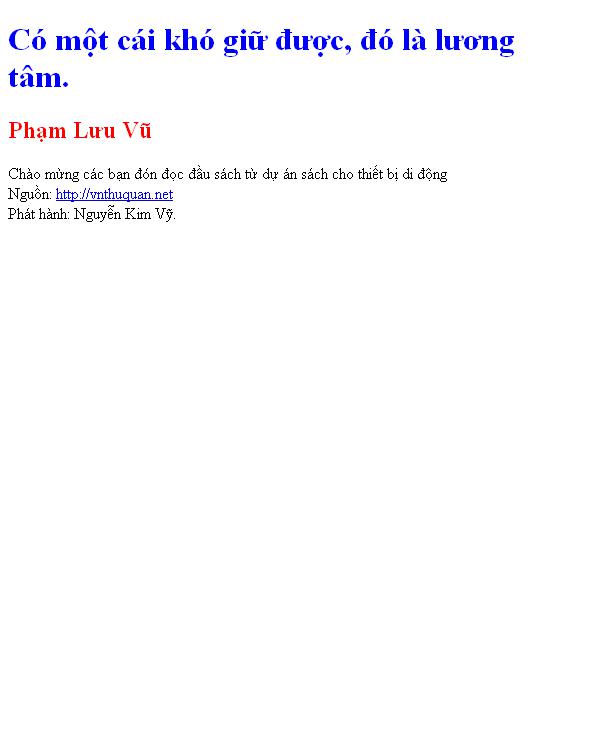 Bìa truyện Có một cái khó giữ được, đó là lương tâm.