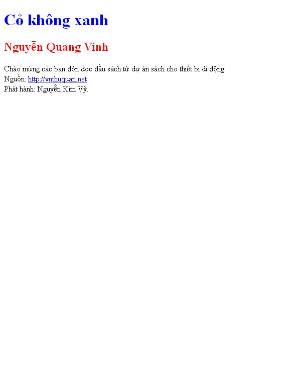 Bìa truyện Cỏ không xanh
