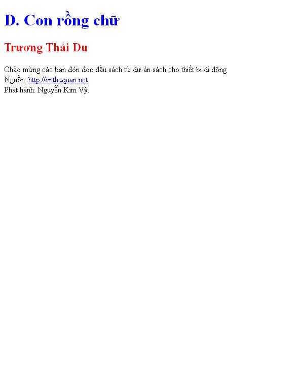 Bìa truyện D. Con rồng chữ