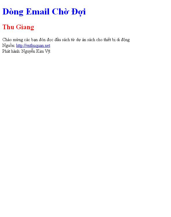Bìa truyện Dòng Email Chờ Đợi