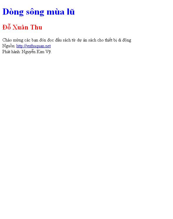 Bìa truyện Dòng sông mùa lũ