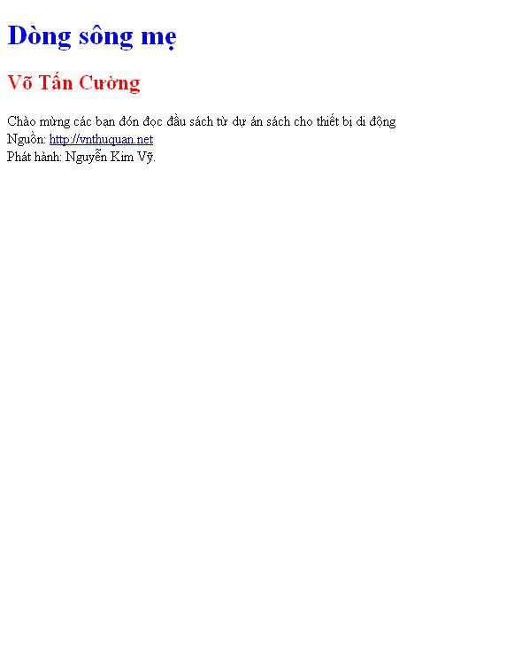 Bìa truyện Dòng sông mẹ