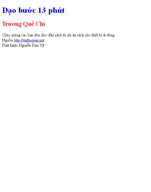 Bìa truyện Dạo bước 13 phút