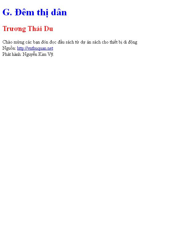 Bìa truyện G. Đêm thị dân