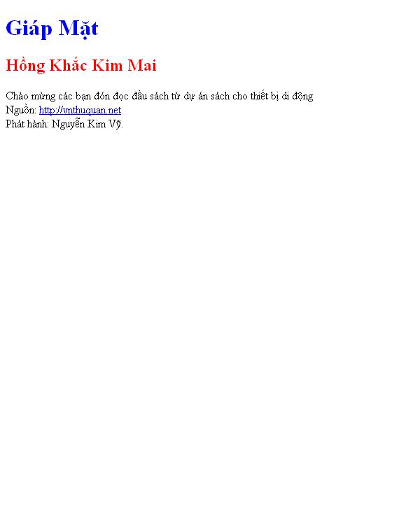 Bìa truyện Giáp Mặt