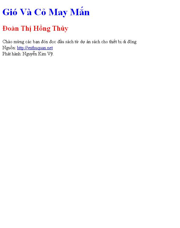 Bìa truyện Gió Và Cỏ May Mắn