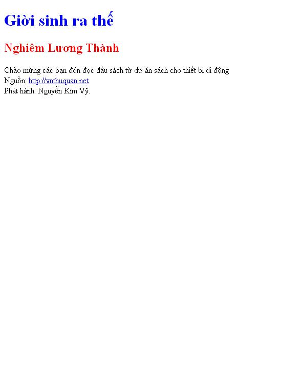 Bìa truyện Giời sinh ra thế