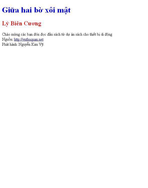 Bìa truyện Giữa hai bờ xôi mật