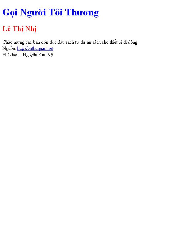 Bìa truyện Gọi Người Tôi Thương