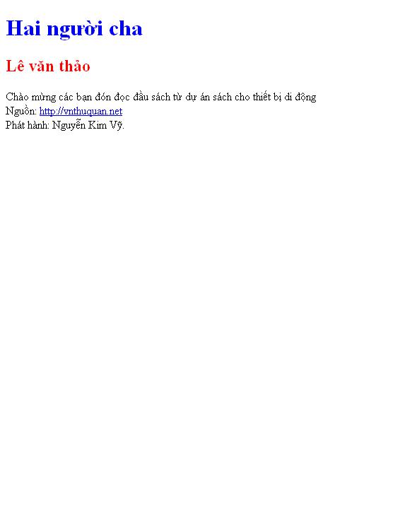Bìa truyện Hai người cha