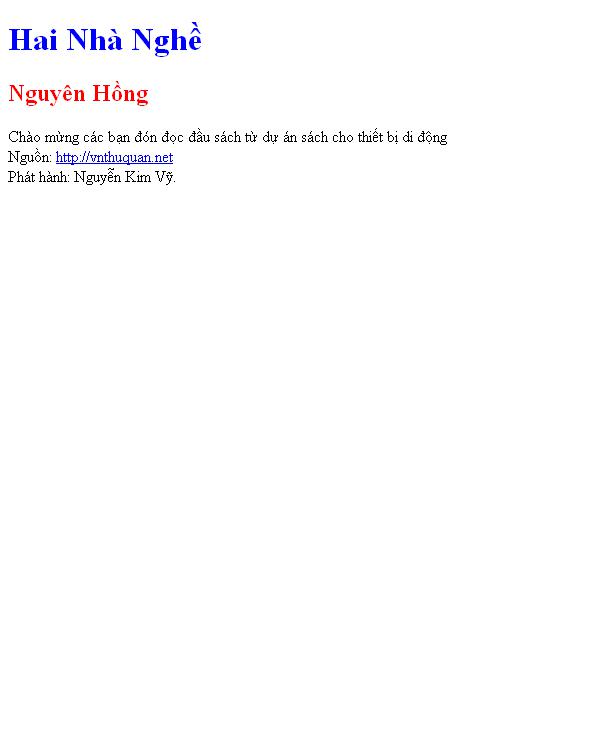 Bìa truyện Hai Nhà Nghề