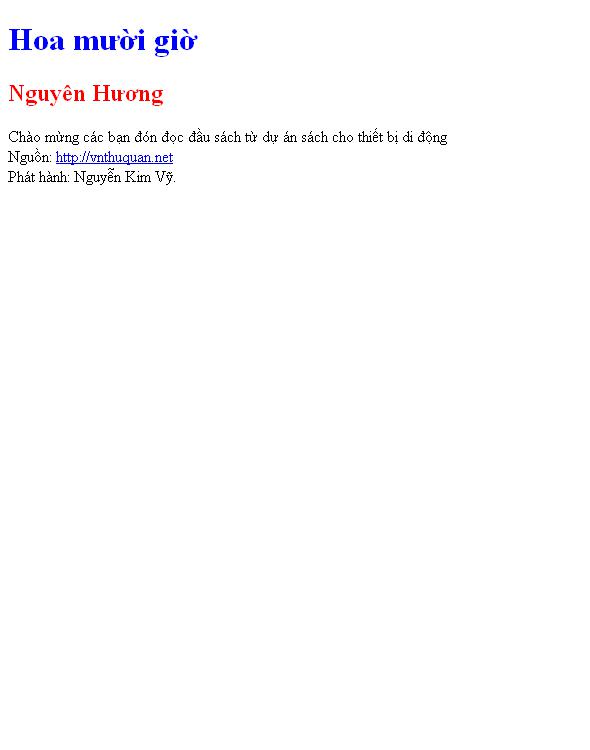 Bìa truyện Hoa mười giờ