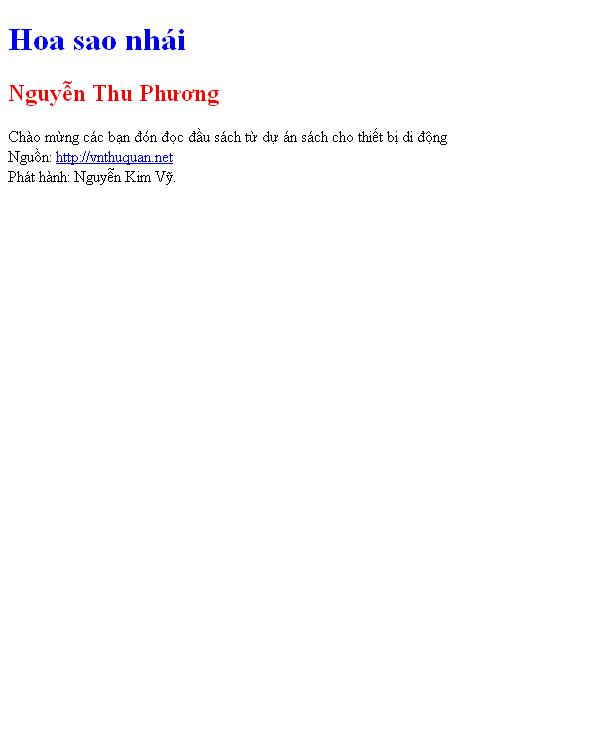 Bìa truyện Hoa sao nhái