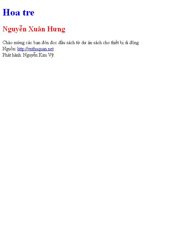 Bìa truyện Hoa tre