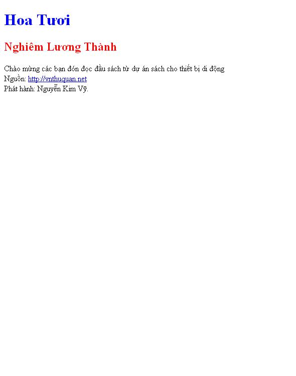 Bìa truyện Hoa Tươi