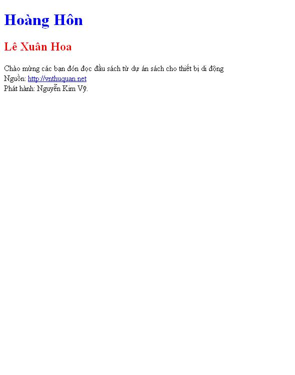 Bìa truyện Hoàng Hôn