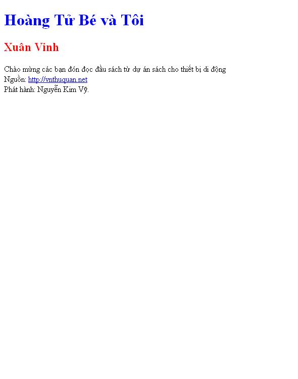 Bìa truyện Hoàng Tử Bé và Tôi