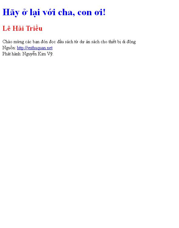 Bìa truyện Hãy ở lại với cha, con ơi!