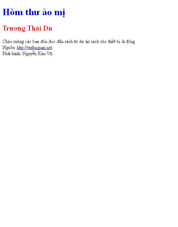 Bìa truyện Hòm thư ảo mị