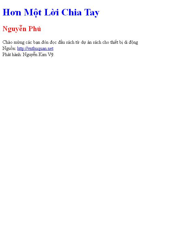 Bìa truyện Hơn Một Lời Chia Tay