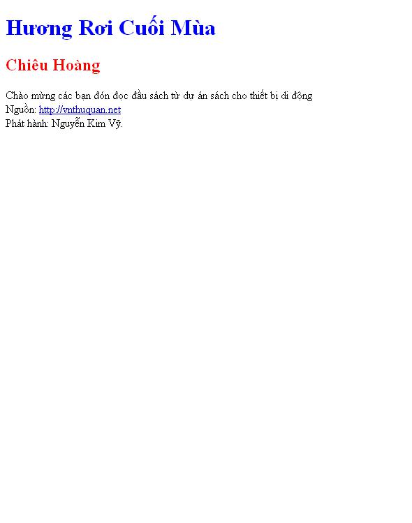 Bìa truyện Hương Rơi Cuối Mùa