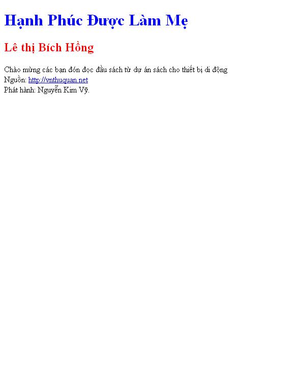 Bìa truyện Hạnh Phúc Được Làm Mẹ