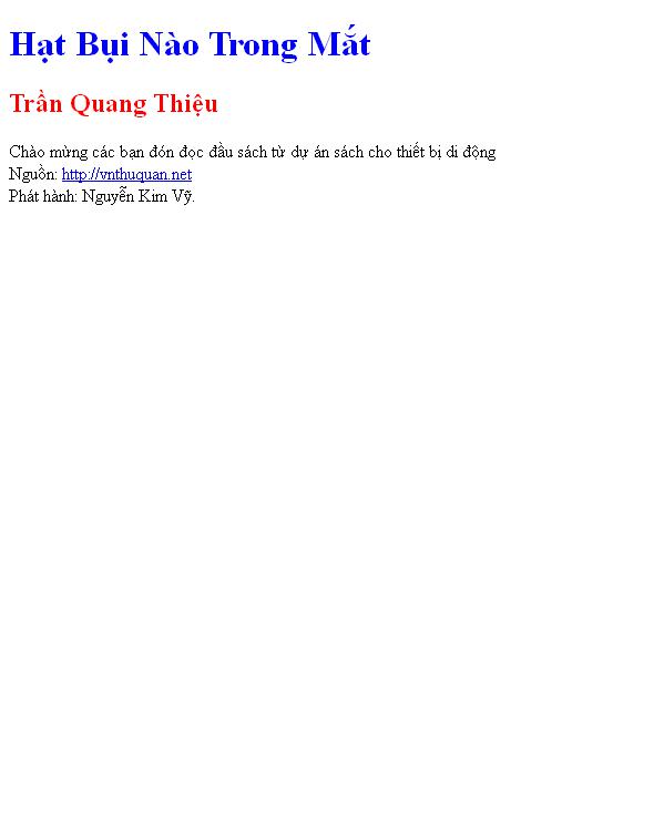 Bìa truyện Hạt Bụi Nào Trong Mắt