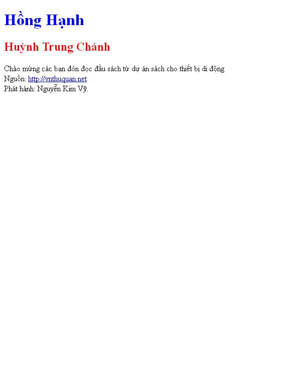 Bìa truyện Hồng Hạnh