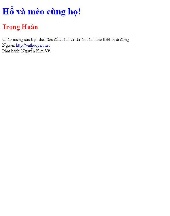 Bìa truyện Hổ và mèo cùng họ!