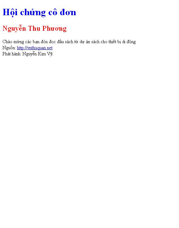 Bìa truyện Hội chứng cô đơn