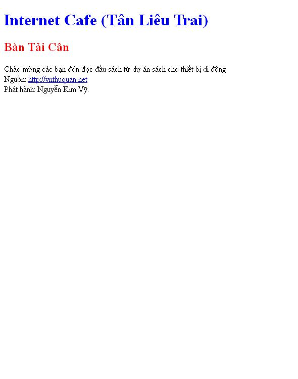Bìa truyện Internet Cafe (Tân Liêu Trai)