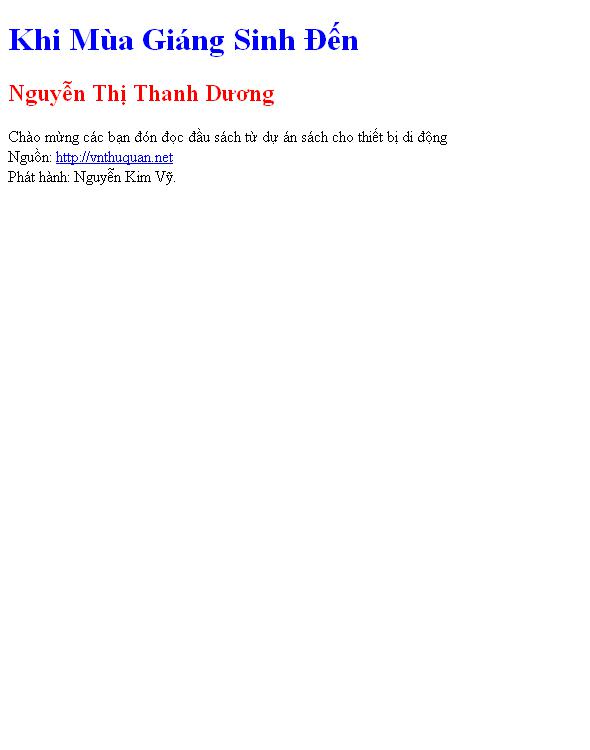 Bìa truyện Khi Mùa Giáng Sinh Đến