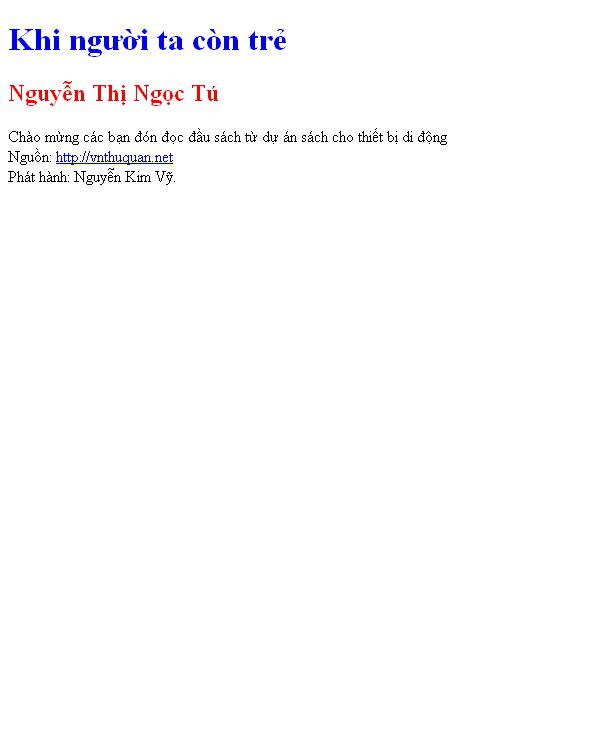 Bìa truyện Khi người ta còn trẻ