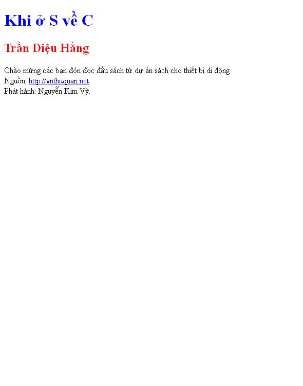 Bìa truyện Khi ở S về C