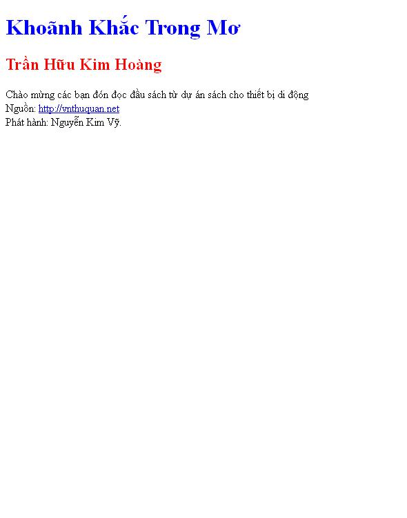Bìa truyện Khoãnh Khắc Trong Mơ