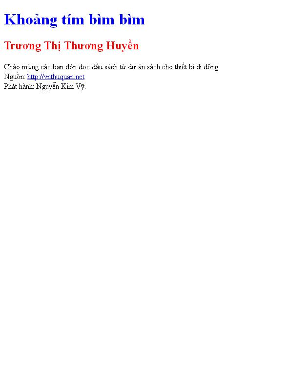 Bìa truyện Khoảng tím bìm bìm