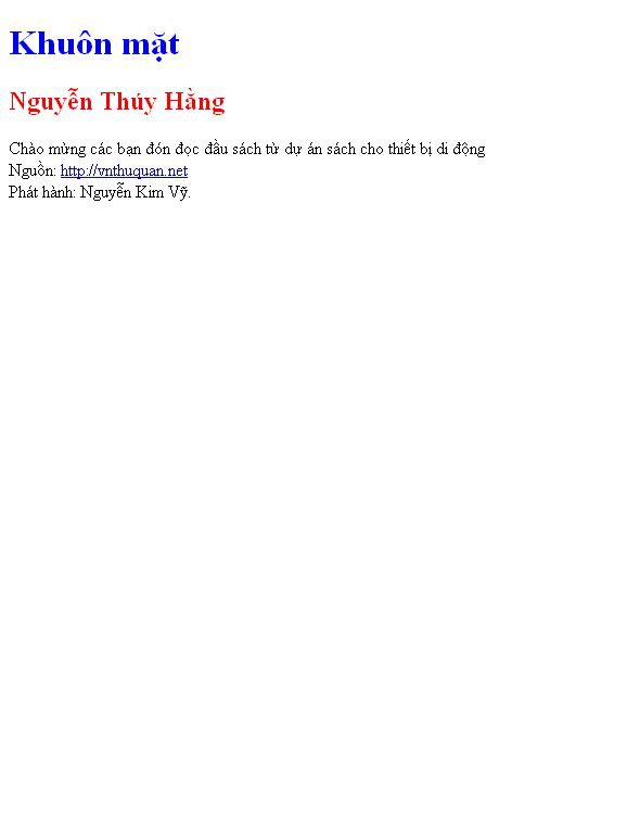 Bìa truyện Khuôn mặt