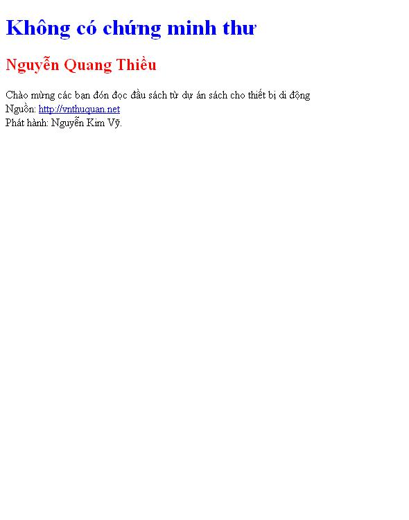 Bìa truyện Không có chứng minh thư
