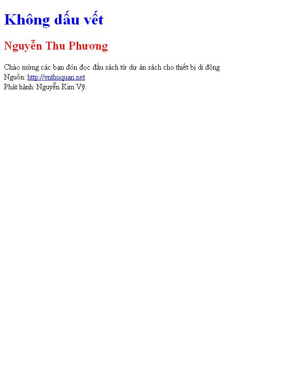 Bìa truyện Không dấu vết