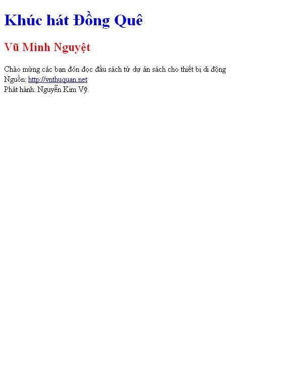 Bìa truyện Khúc hát Đồng Quê