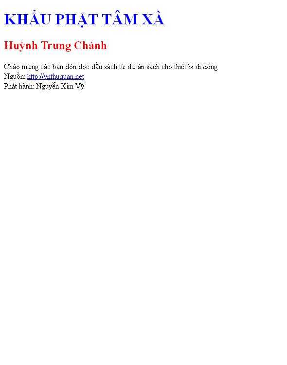 Bìa truyện KHẨU PHẬT TÂM XÀ