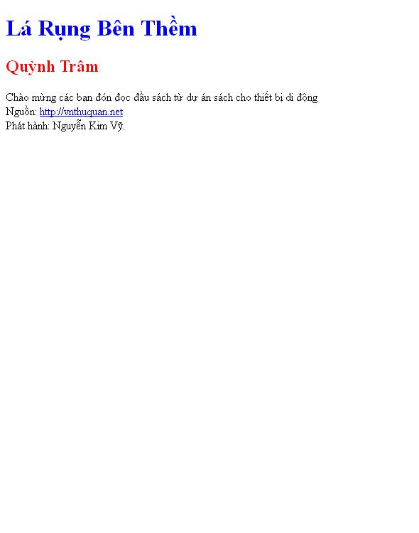 Bìa truyện Lá Rụng Bên Thềm