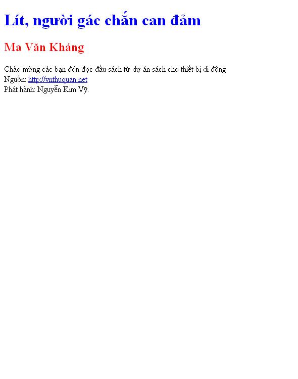 Bìa truyện Lít, người gác chắn can đảm