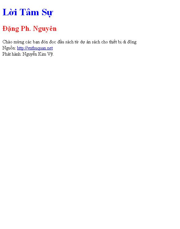 Bìa truyện Lời Tâm Sự