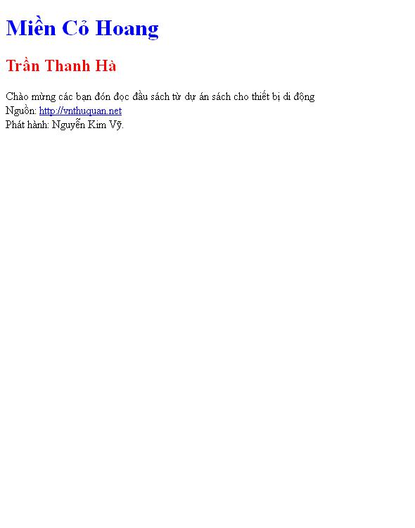 Bìa truyện Miền Cỏ Hoang