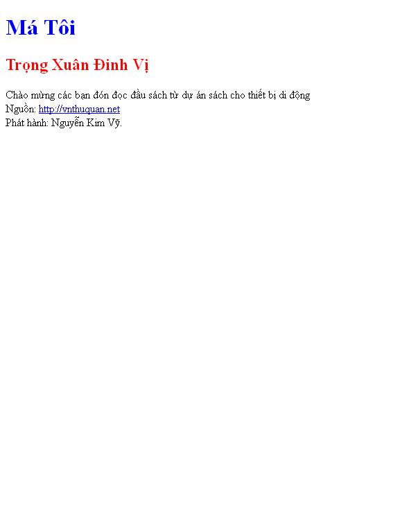 Bìa truyện Má Tôi