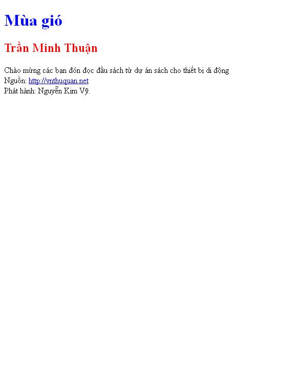 Bìa truyện Mùa gió